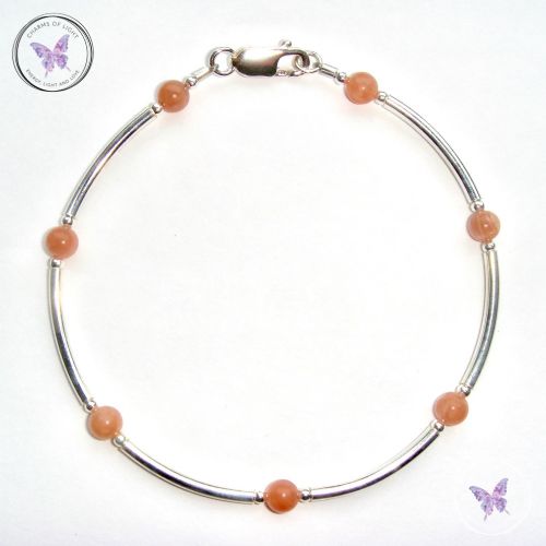 Sunstone & Silver Bangle Bracelet